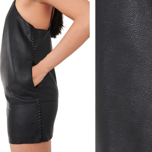 Free People Slip Into Something Faux Leather Dress - Picture 4 of 5